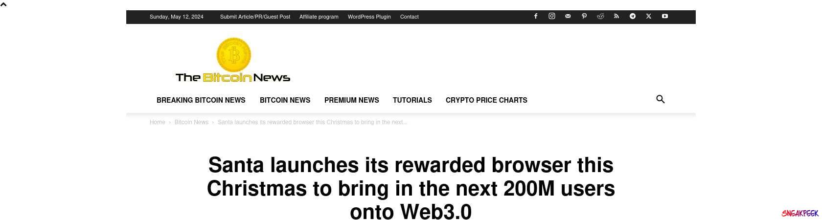 Read the full Article:  ⭲ Santa launches its rewarded browser this Christmas to bring in the next 200M users onto Web3.0