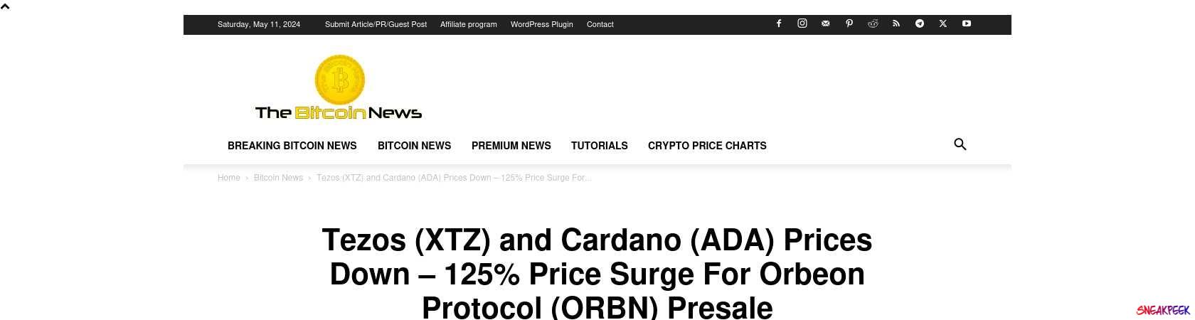 Read the full Article:  ⭲ Tezos (XTZ) and Cardano (ADA) Prices Down – 125% Price Surge For Orbeon Protocol (ORBN) Presale