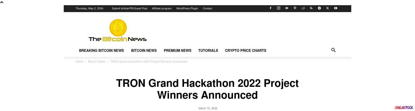 Read the full Article:  ⭲ TRON Grand Hackathon 2022 Project Winners Announced