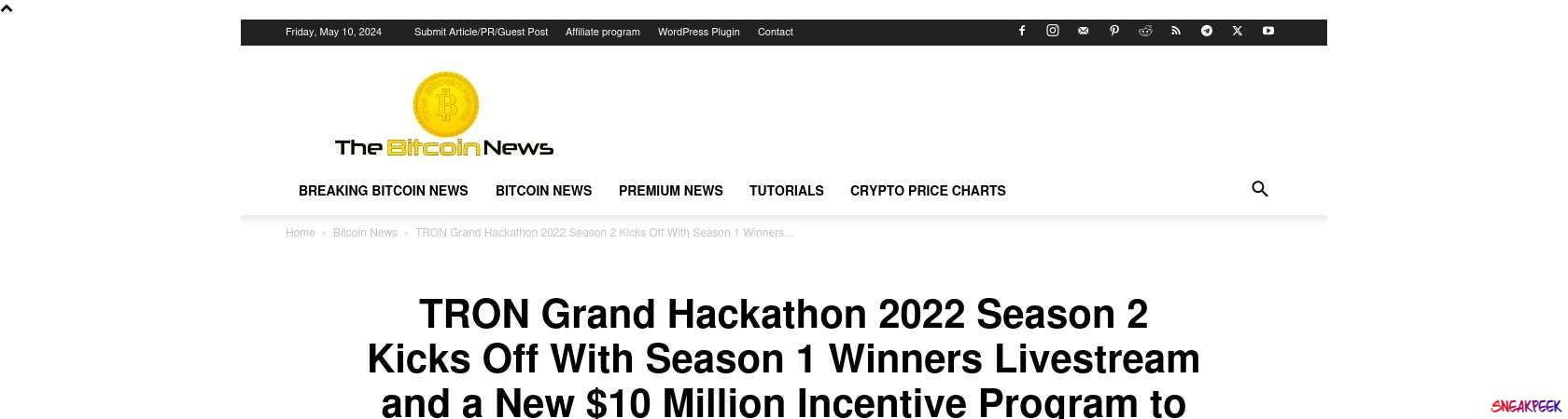 Read the full Article:  ⭲ TRON Grand Hackathon 2022 Season 2 Kicks Off With Season 1 Winners Livestream and a New $10 Million Incentive Program to Support Terra Developers