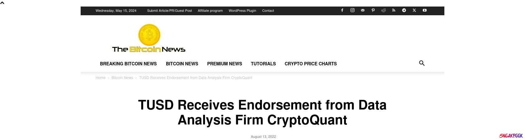 Read the full Article:  ⭲ TUSD Receives Endorsement from Data Analysis Firm CryptoQuant