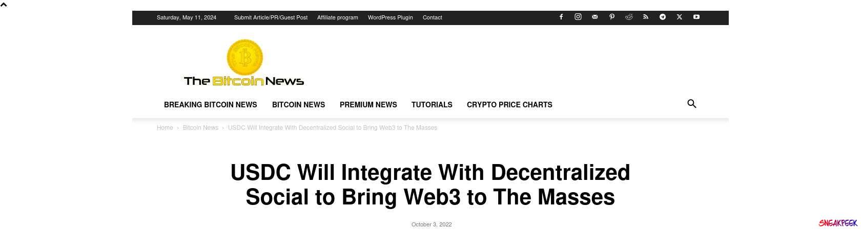 Read the full Article:  ⭲ USDC Will Integrate With Decentralized Social to Bring Web3 to The Masses