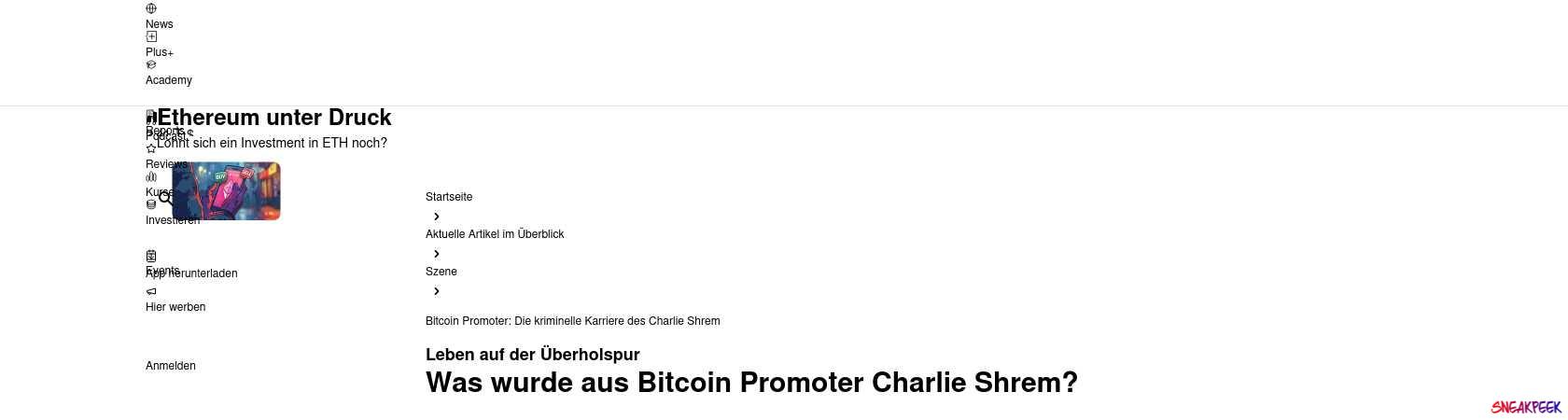 Read the full Article:  ⭲ Bitcoin Promoter: Die kriminelle Karriere des Charlie Shrem