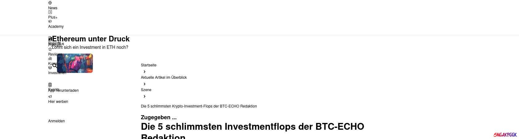 Read the full Article:  ⭲ Die 5 schlimmsten Krypto-Investment-Flops der BTC-ECHO Redaktion