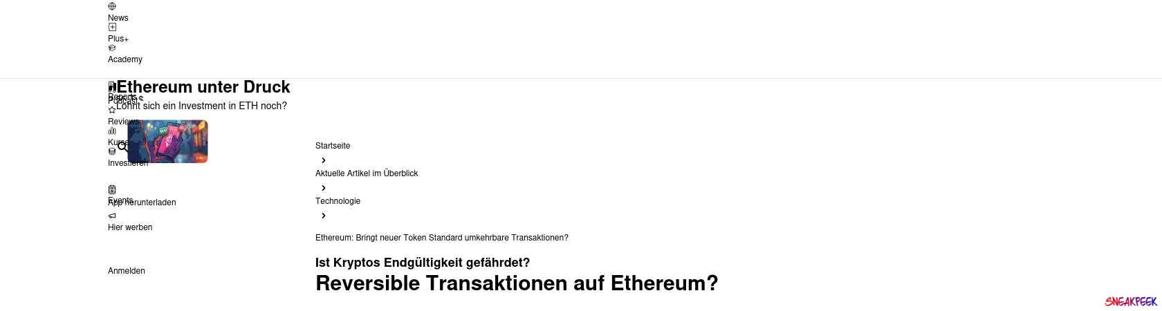 Read the full Article:  ⭲ Ethereum: Bringt neuer Token Standard umkehrbare Transaktionen?