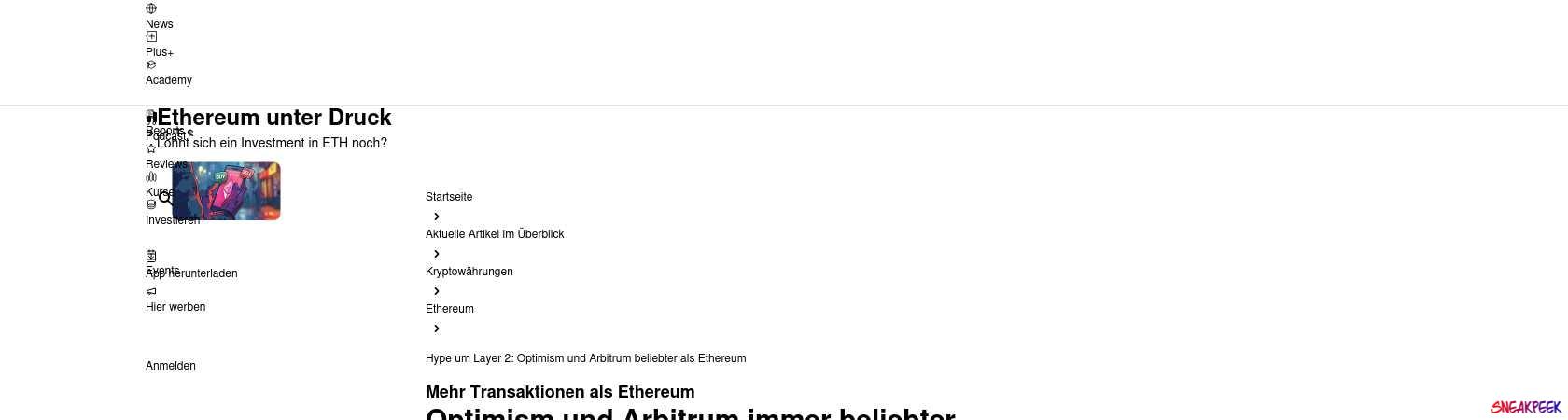 Read the full Article:  ⭲ Hype um Layer 2: Optimism und Arbitrum beliebter als Ethereum