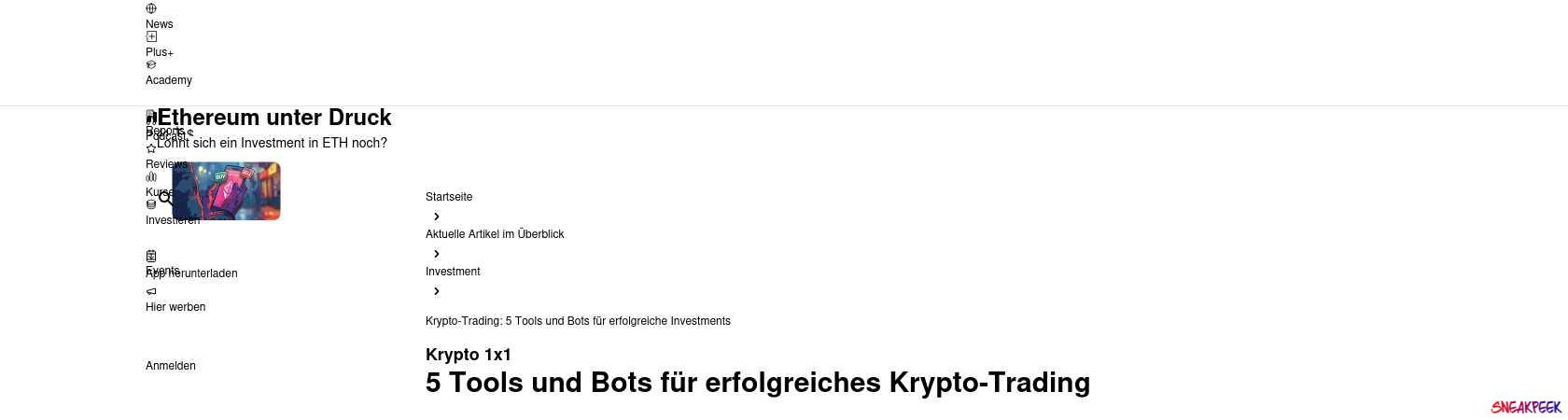 Read the full Article:  ⭲ Investment-Tipps: 5 Tools und Bots für erfolgreiches Krypto-Trading