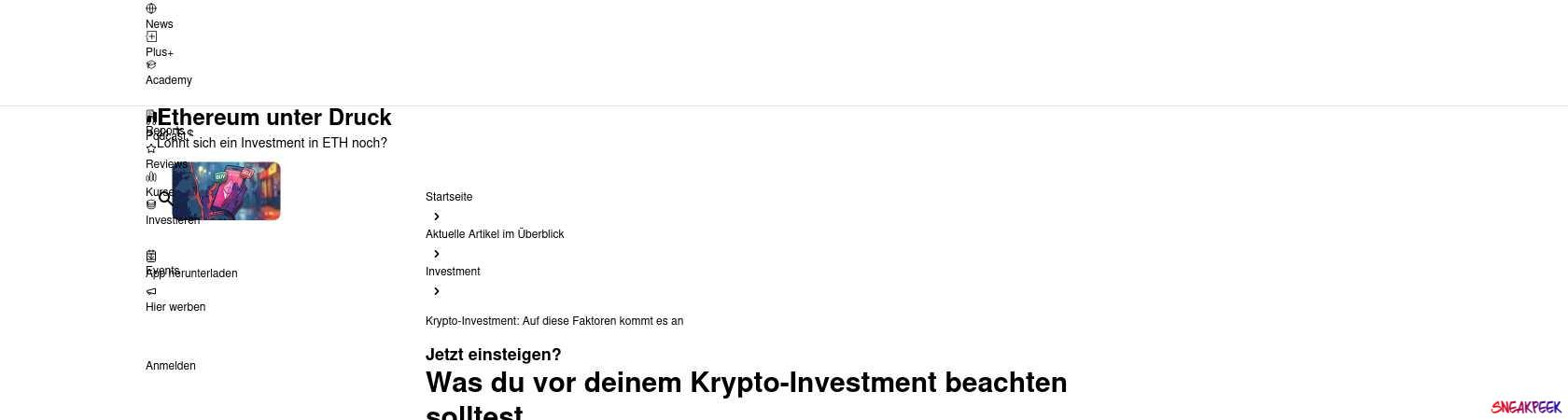 Read the full Article:  ⭲ Krypto-Investment: Auf diese Faktoren kommt es an