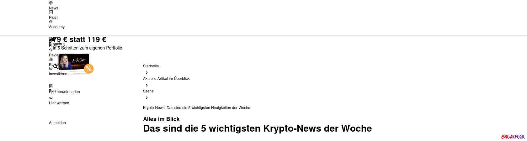 Read the full Article:  ⭲ Krypto-News: Das sind die 5 wichtigsten Neuigkeiten der Woche