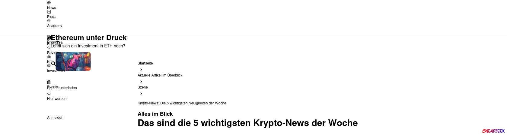 Read the full Article:  ⭲ Krypto-News: Die 5 wichtigsten Neuigkeiten der Woche