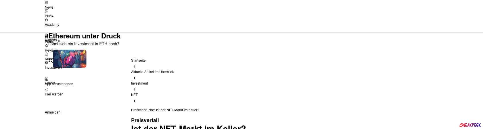 Read the full Article:  ⭲ Preiseinbrüche: Ist der NFT-Markt im Keller?