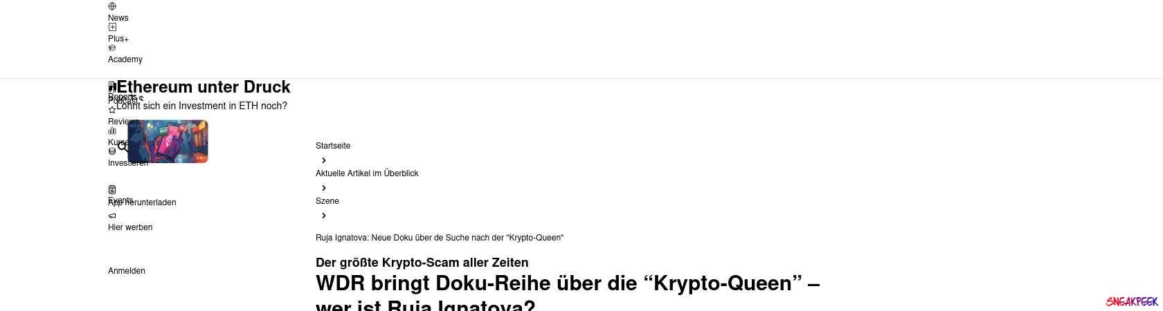 Read the full Article:  ⭲ Ruja Ignatova: Neue Doku über de Suche nach der "Krypto-Queen"