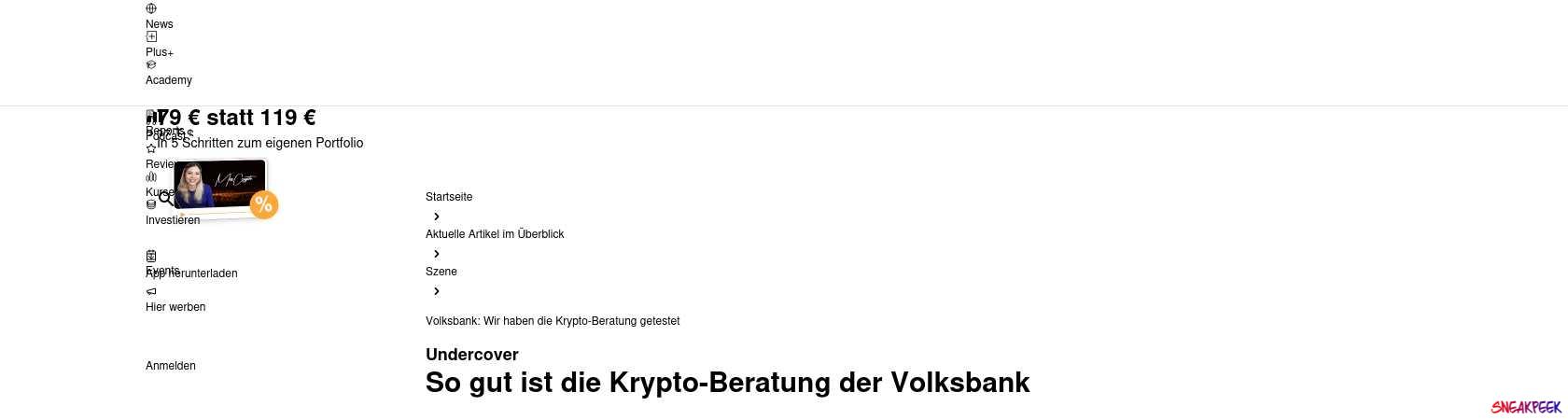 Read the full Article:  ⭲ Volksbank: Wir haben die Krypto-Beratung getestet