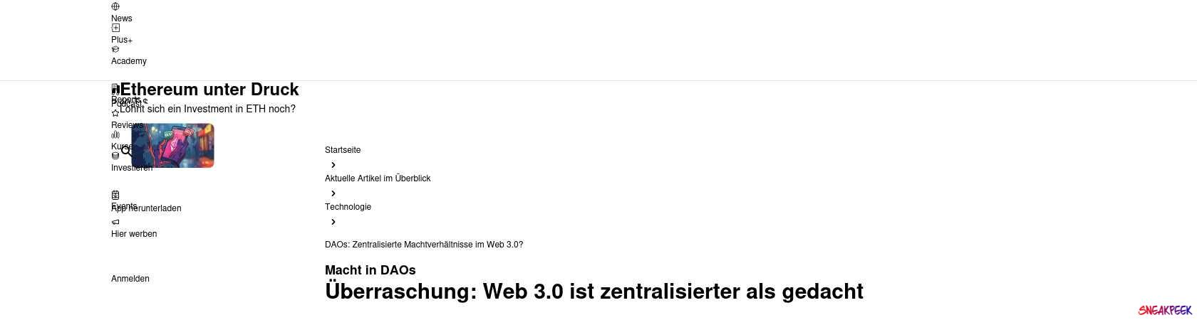 Read the full Article:  ⭲ DAOs: Zentralisierte Machtverhältnisse im Web 3.0?