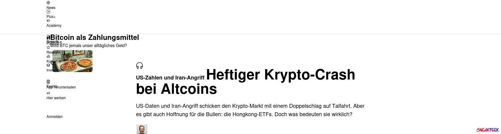 Read the full Article:  ⭲ Heftiger Krypto-Crash bei Altcoins