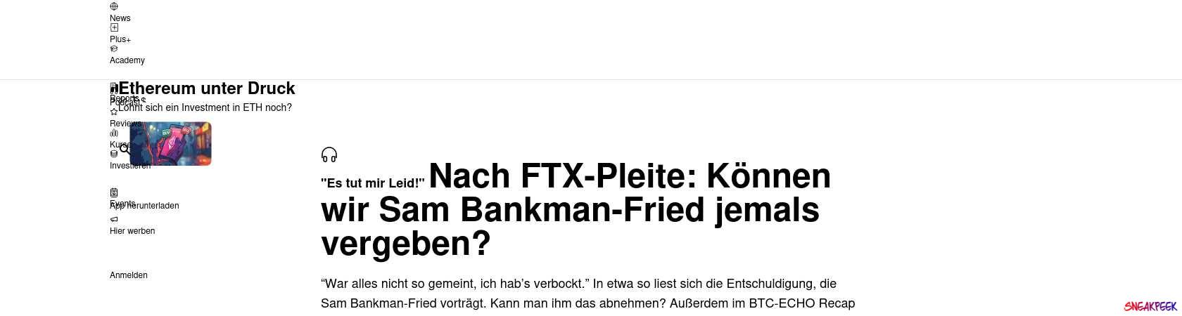 Read the full Article:  ⭲ Nach FTX-Pleite: Können wir Sam Bankman-Fried jemals vergeben?