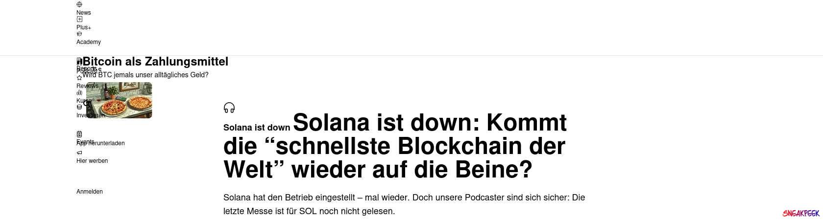 Read the full Article:  ⭲ Podcast: Kommt Solana wieder auf die Beine?