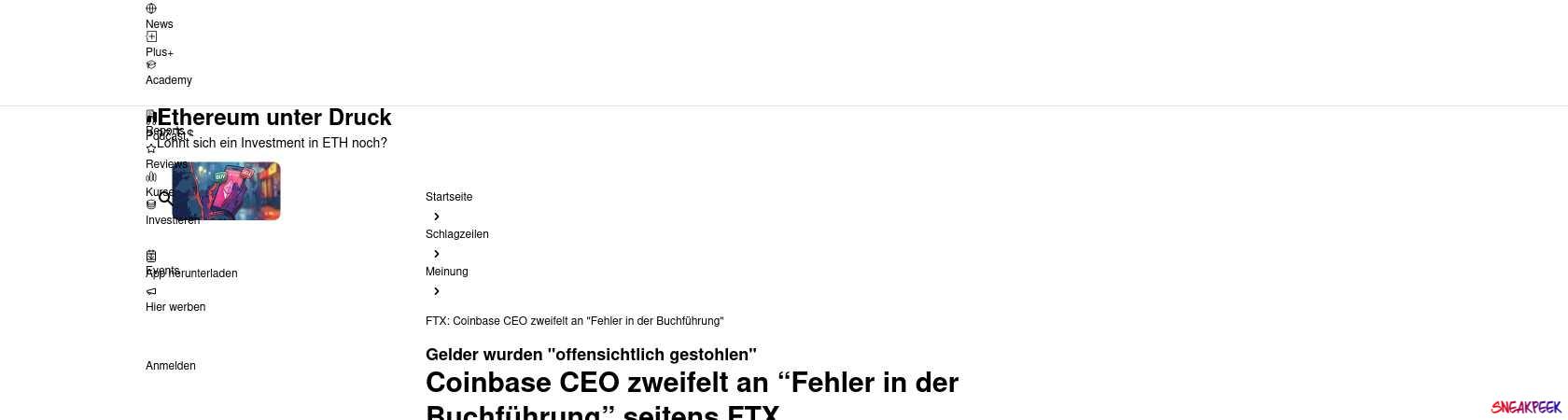 Read the full Article:  ⭲ FTX: Coinbase CEO zweifelt an "Fehler in der Buchführung"