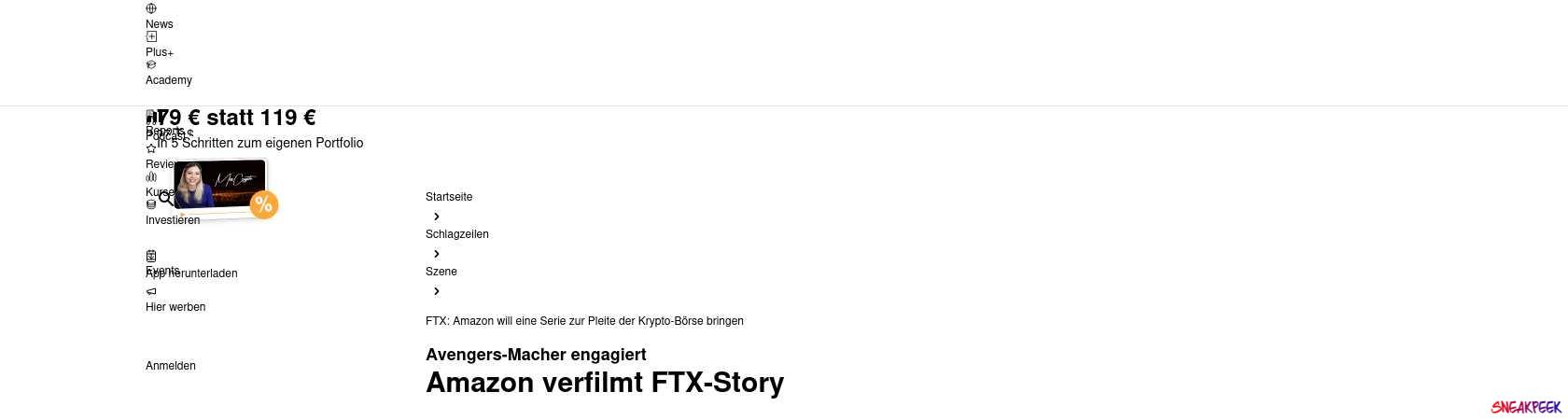 Read the full Article:  ⭲ FTX: Amazon will eine Serie zur Pleite der Krypto-Börse bringen
