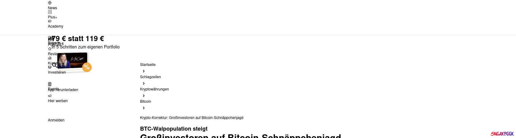 Read the full Article:  ⭲ Krypto-Korrektur: Großinvestoren auf Bitcoin-Schnäppchenjagd