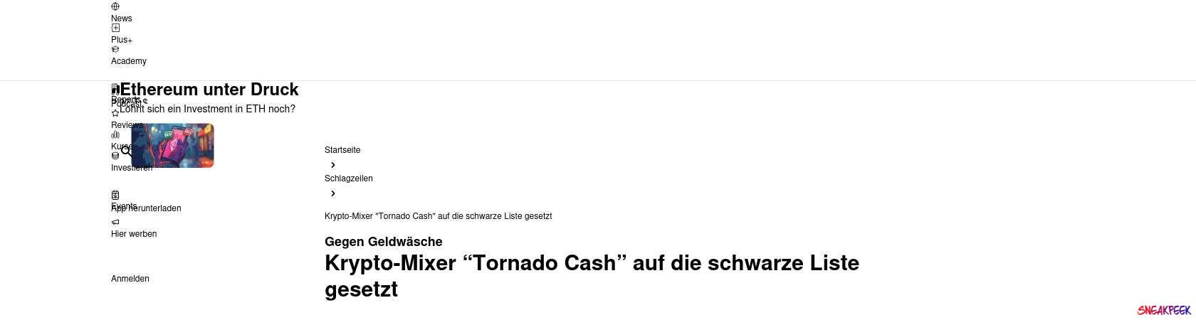 Read the full Article:  ⭲ Krypto-Mixer "Tornado Cash" auf die schwarze Liste gesetzt