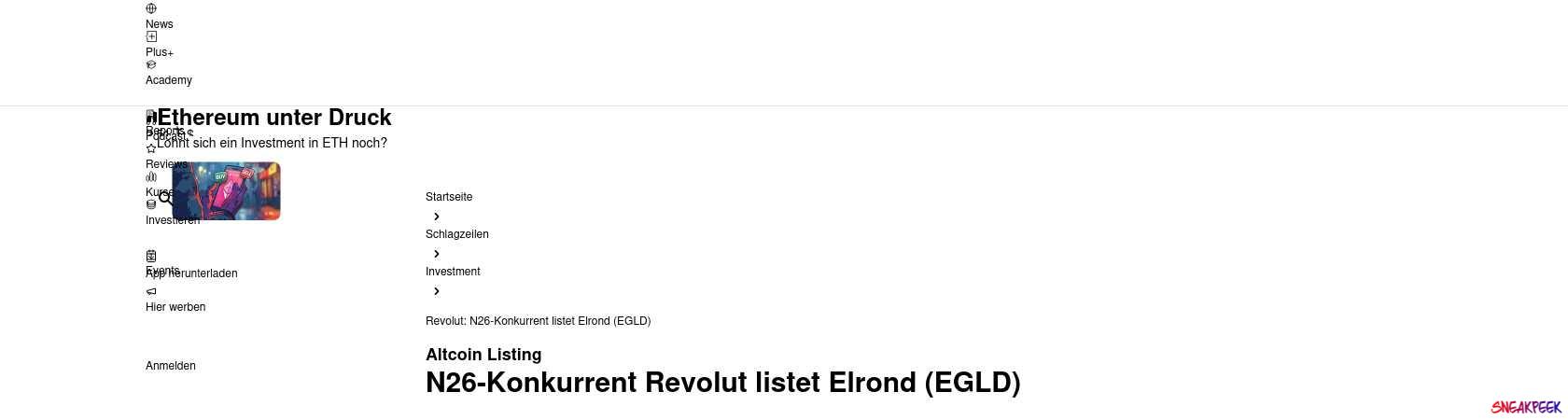Read the full Article:  ⭲ Revolut: N26-Konkurrent listet Elrond (EGLD)