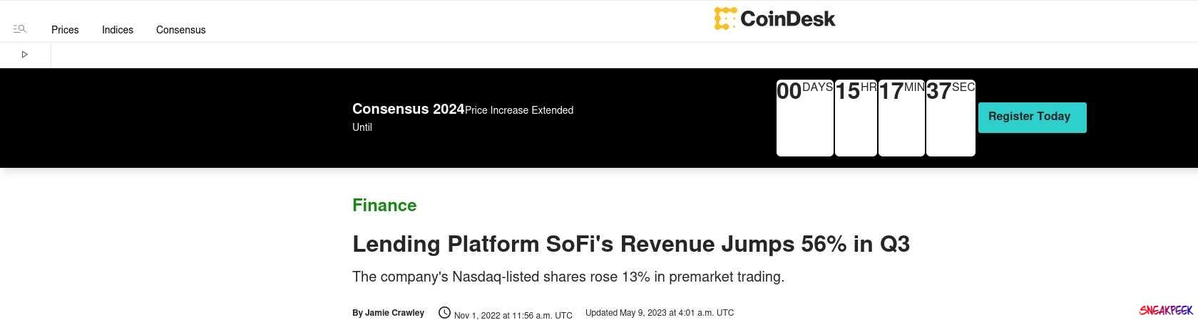 Read the full Article:  ⭲ Lending Fintech Platform SoFi's Revenue Jumped More Than 55% in Q3