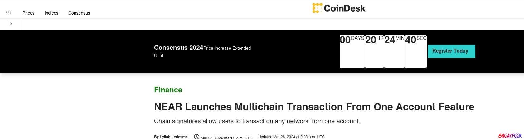 Read the full Article:  ⭲ NEAR Launches Multichain Transaction From One Account Feature