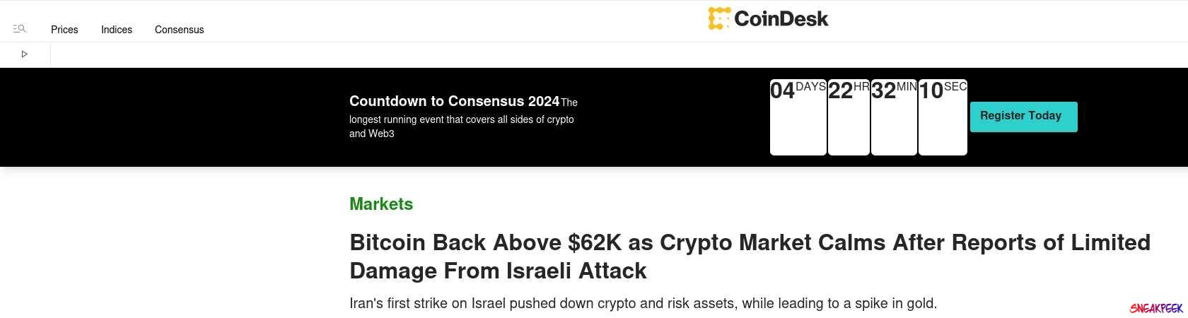 Read the full Article:  ⭲ Bitcoin Dips Below $60K as Israel Launches Strike on Iran