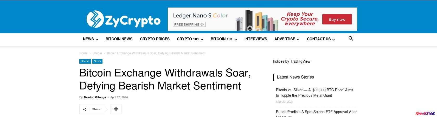 Read the full Article:  ⭲ Bitcoin Exchange Withdrawals Soar, Defying Bearish Market Sentiment
