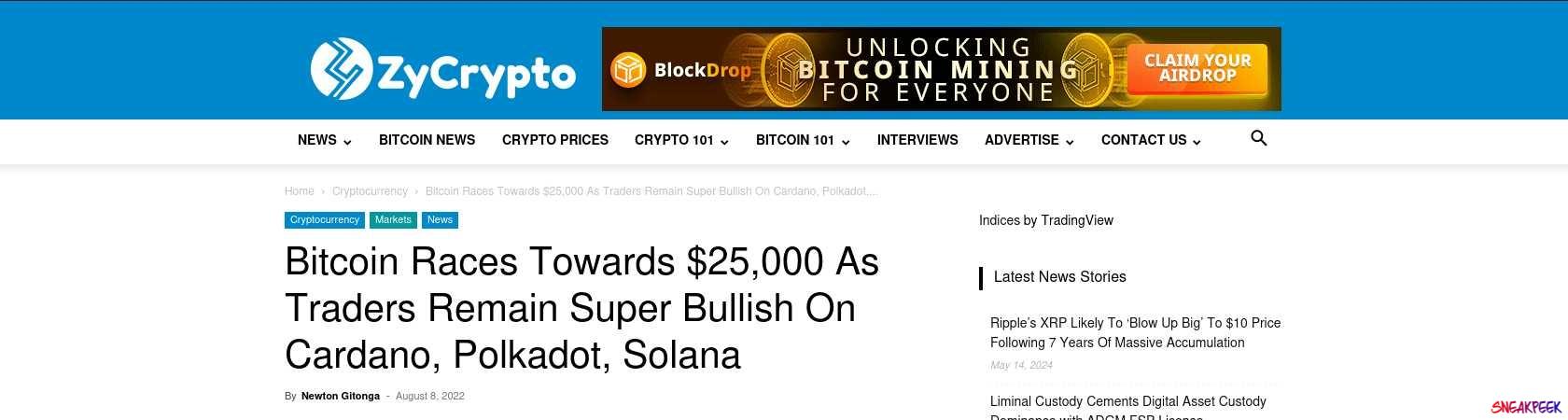 Read the full Article:  ⭲ Bitcoin Races Towards $25,000 As Traders Remain Super Bullish On Cardano, Polkadot, Solana