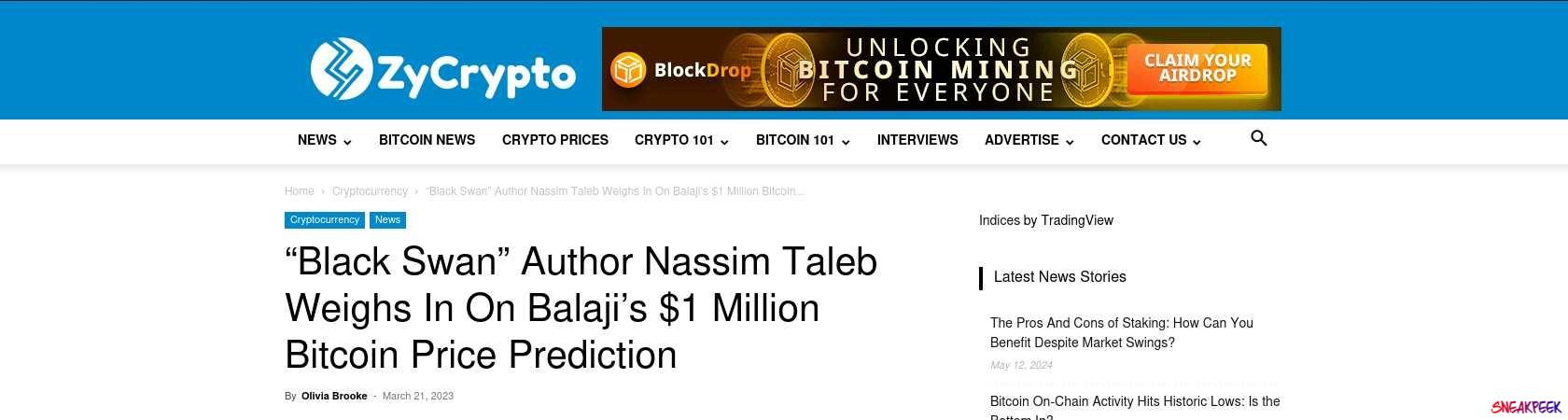 Read the full Article:  ⭲ “Black Swan” Author Nassim Taleb Weighs In On Balaji’s $1 Million Bitcoin Price Prediction