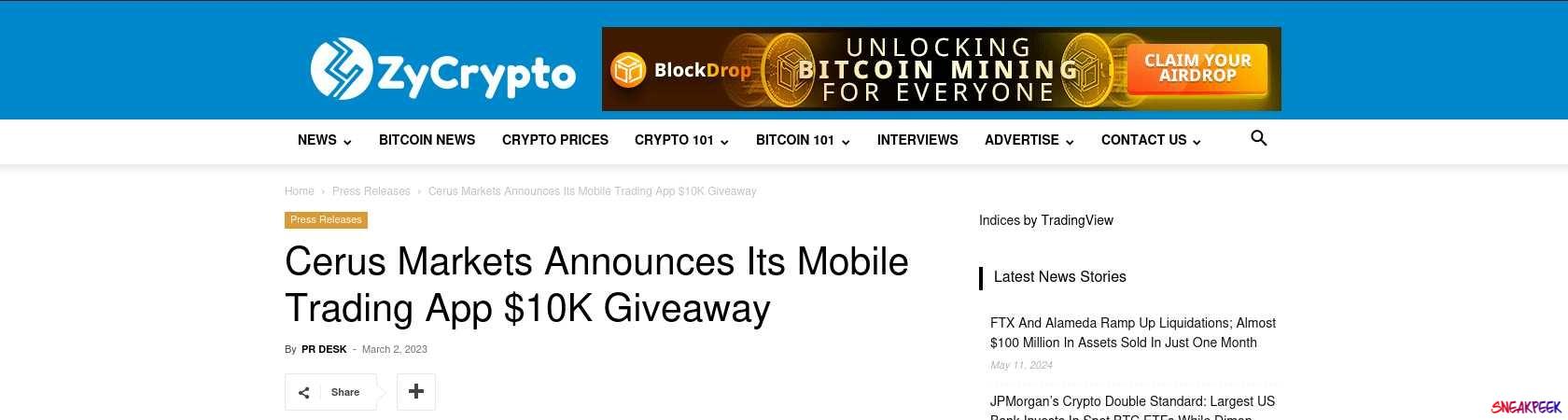 Read the full Article:  ⭲ Cerus Markets Announces Its Mobile Trading App $10K Giveaway