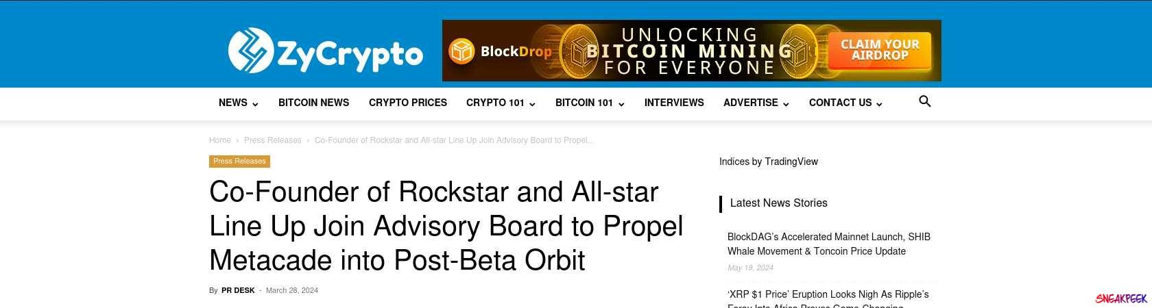 Read the full Article:  ⭲ Co-Founder of Rockstar and All-star Line Up Join Advisory Board to Propel Metacade into Post-Beta Orbit