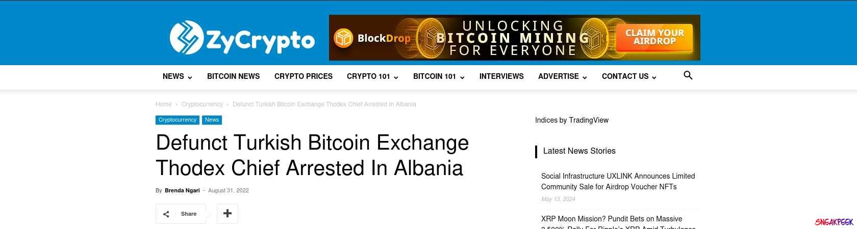 Read the full Article:  ⭲ Defunct Turkish Bitcoin Exchange Thodex Chief Arrested In Albania