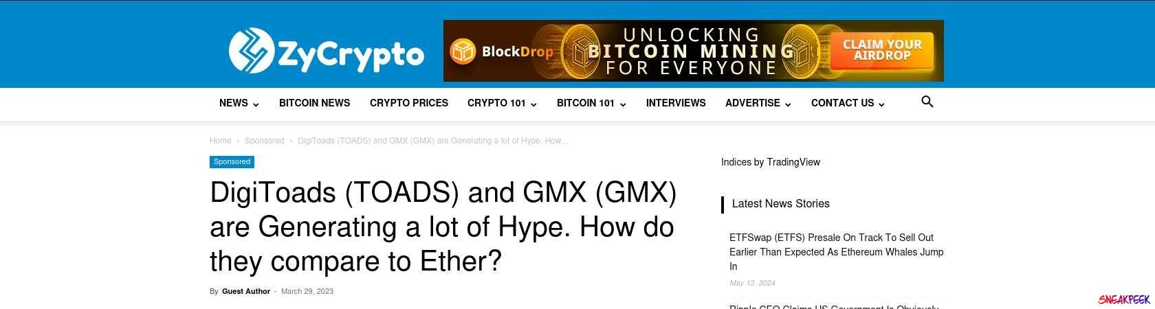 Read the full Article:  ⭲ DigiToads (TOADS) and GMX (GMX) are Generating a lot of Hype. How do they compare to Ether?