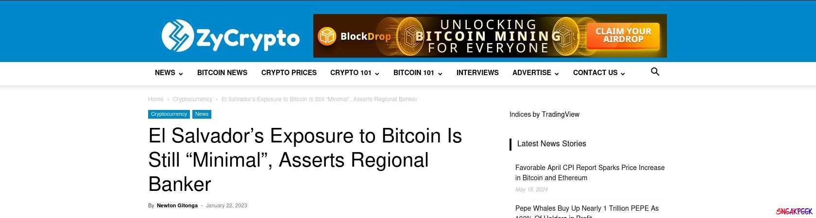 Read the full Article:  ⭲ El Salvador’s Exposure to Bitcoin Is Still “Minimal”, Asserts Regional Banker