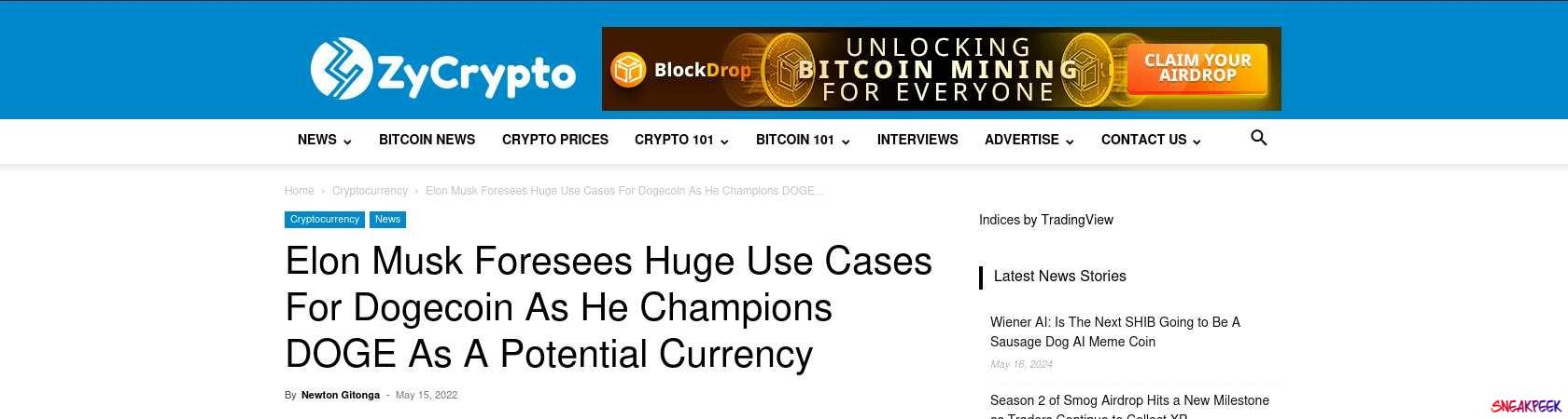 Read the full Article:  ⭲ Elon Musk Foresees Huge Use Cases For Dogecoin As He Champions DOGE As A Potential Currency