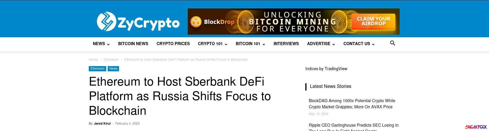 Read the full Article:  ⭲ Ethereum to Host Sberbank DeFi Platform as Russia Shifts Focus to Blockchain