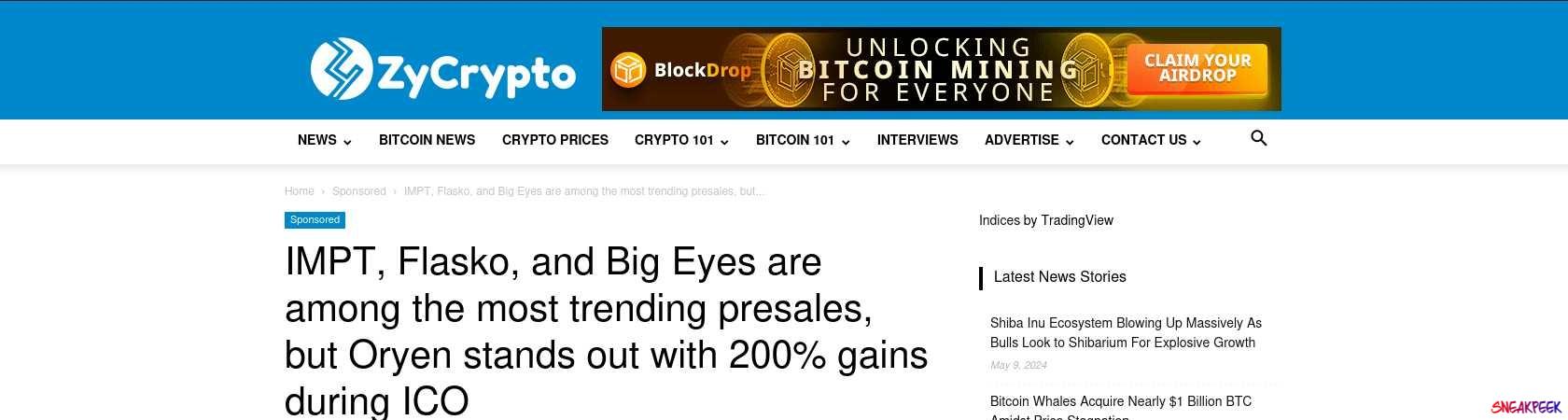Read the full Article:  ⭲ IMPT, Flasko, and Big Eyes are among the most trending presales, but Oryen stands out with 200% gains during ICO