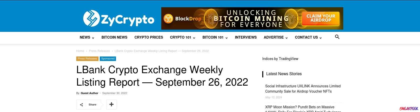 Read the full Article:  ⭲ LBank Crypto Exchange Weekly Listing Report — September 26, 2022