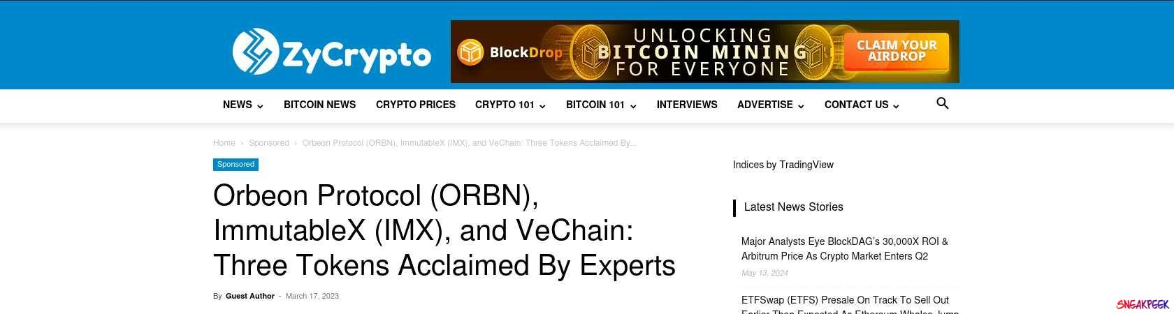 Read the full Article:  ⭲ Orbeon Protocol (ORBN), ImmutableX (IMX), and VeChain:  Three Tokens Acclaimed By Experts