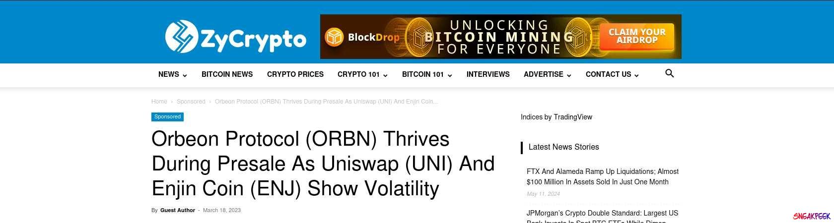 Read the full Article:  ⭲ Orbeon Protocol (ORBN) Thrives During Presale As Uniswap (UNI) And Enjin Coin (ENJ) Show Volatility