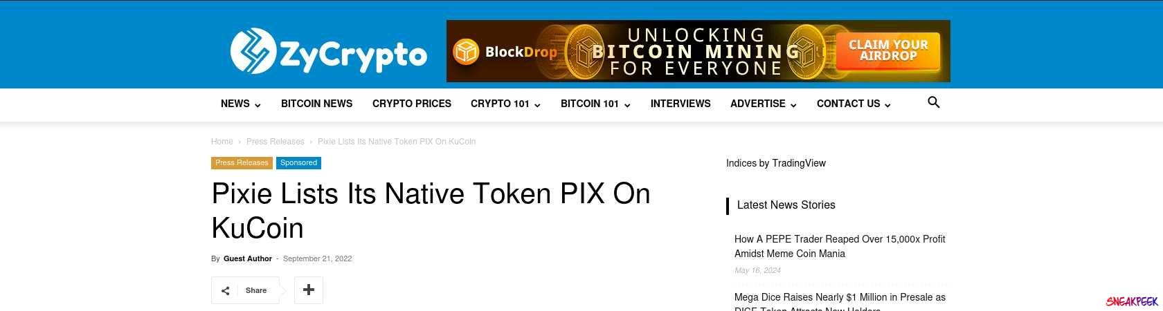 Read the full Article:  ⭲ Pixie Lists Its Native Token PIX On KuCoin