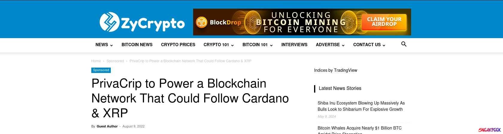 Read the full Article:  ⭲ PrivaCrip to Power a Blockchain Network That Could Follow Cardano & XRP