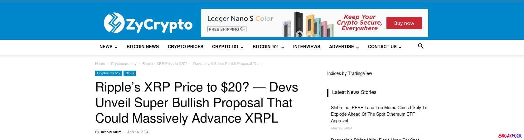 Read the full Article:  ⭲ Ripple’s XRP Price to $20? — Devs Unveil Super Bullish Proposal That Could Massively Advance XRPL