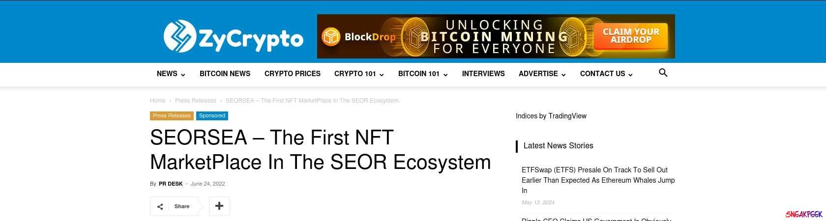 Read the full Article:  ⭲ SEORSEA – The First NFT MarketPlace In The SEOR Ecosystem