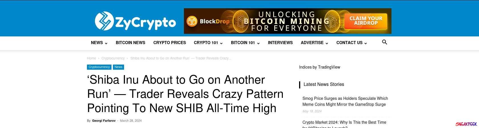 Read the full Article:  ⭲ ‘Shiba Inu About to Go on Another Run’ — Trader Reveals Crazy Pattern Pointing To New SHIB All-Time High