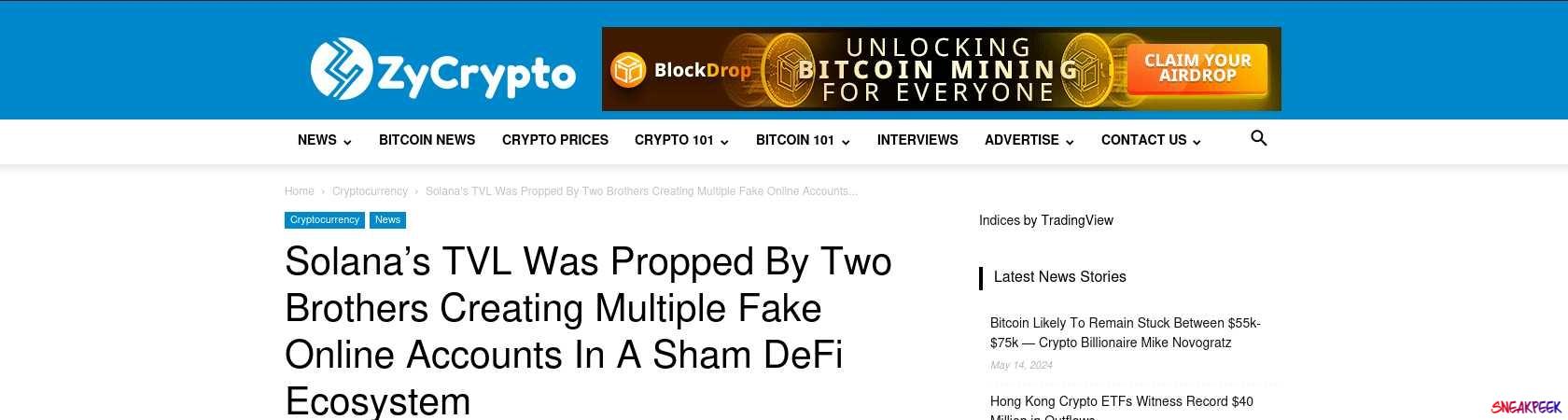Read the full Article:  ⭲ Solana’s TVL Was Propped By Two Brothers Creating Multiple Fake Online Accounts In A Sham DeFi Ecosystem