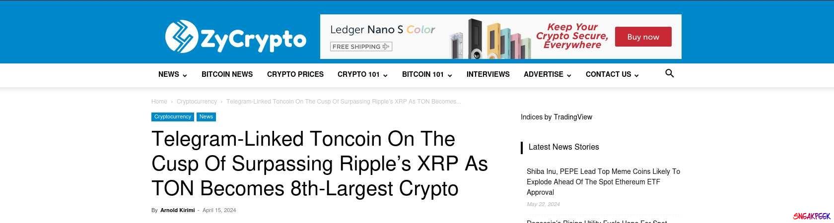 Read the full Article:  ⭲ Telegram-Linked Toncoin On The Cusp Of Surpassing Ripple’s XRP As TON Becomes 8th-Largest Crypto